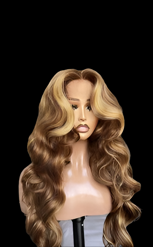 Mixed Blonde & Brown 13x6 Lace Wig – Natural Blend, Glamorous Finish