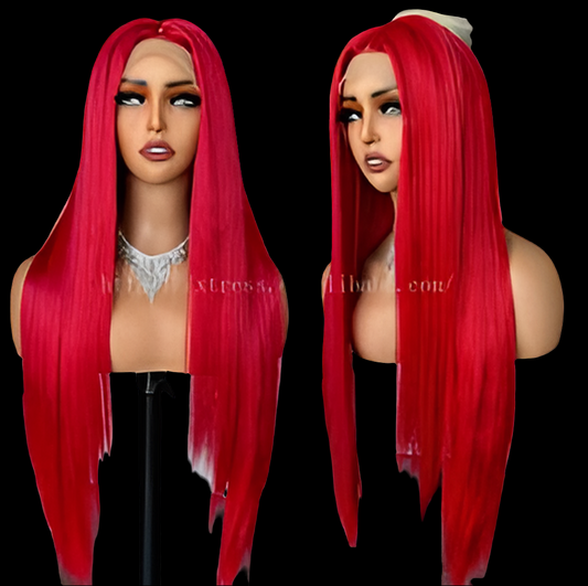 Red straight 13×6 lace front blue curly straight 13×6 lace front